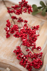30” Red Snow Berry Christmas Spray
