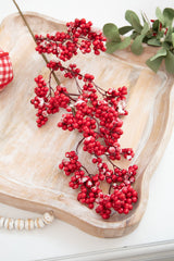 30” Red Snow Berry Christmas Spray