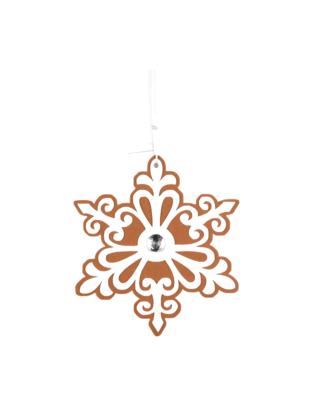 9 Inch Ginger White Snowflake Ornament