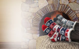 Snowflake, Tree & Heart Knit Thermal Slipper Socks with Non-Slip Grippers