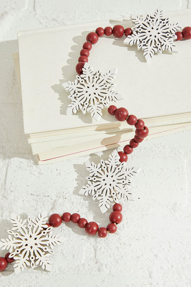 48" Beaded Snowflake Garland