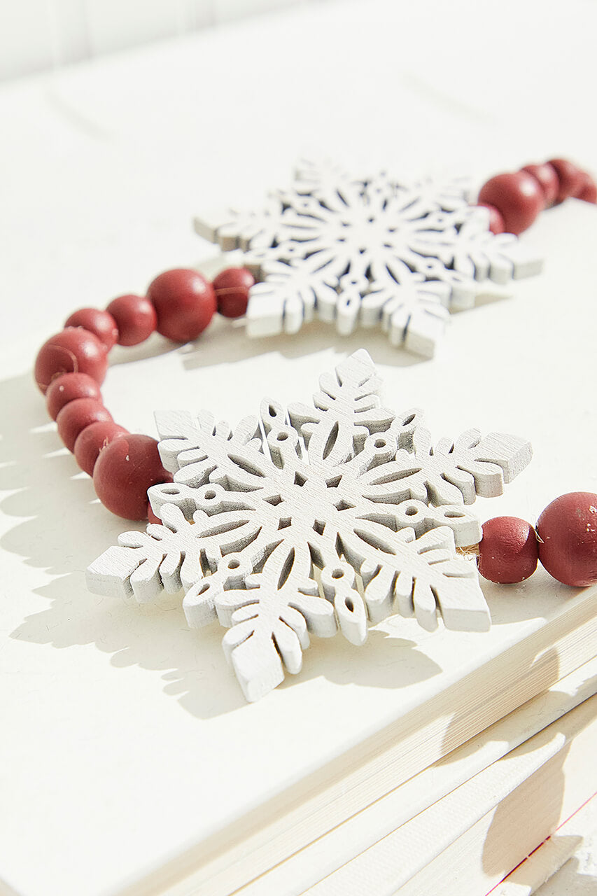 48" Beaded Snowflake Garland
