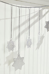 Snowflake Garland 54 Inch Winter Holiday Mantel and Door Decor