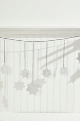 Snowflake Garland 54 Inch Winter Holiday Mantel and Door Decor
