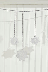 Snowflake Garland 54 Inch Winter Holiday Mantel and Door Decor