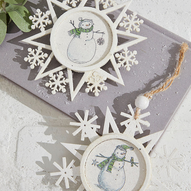 6 Inch Snowman Plywood Ornament Decorative Christmas Hanging Ornament