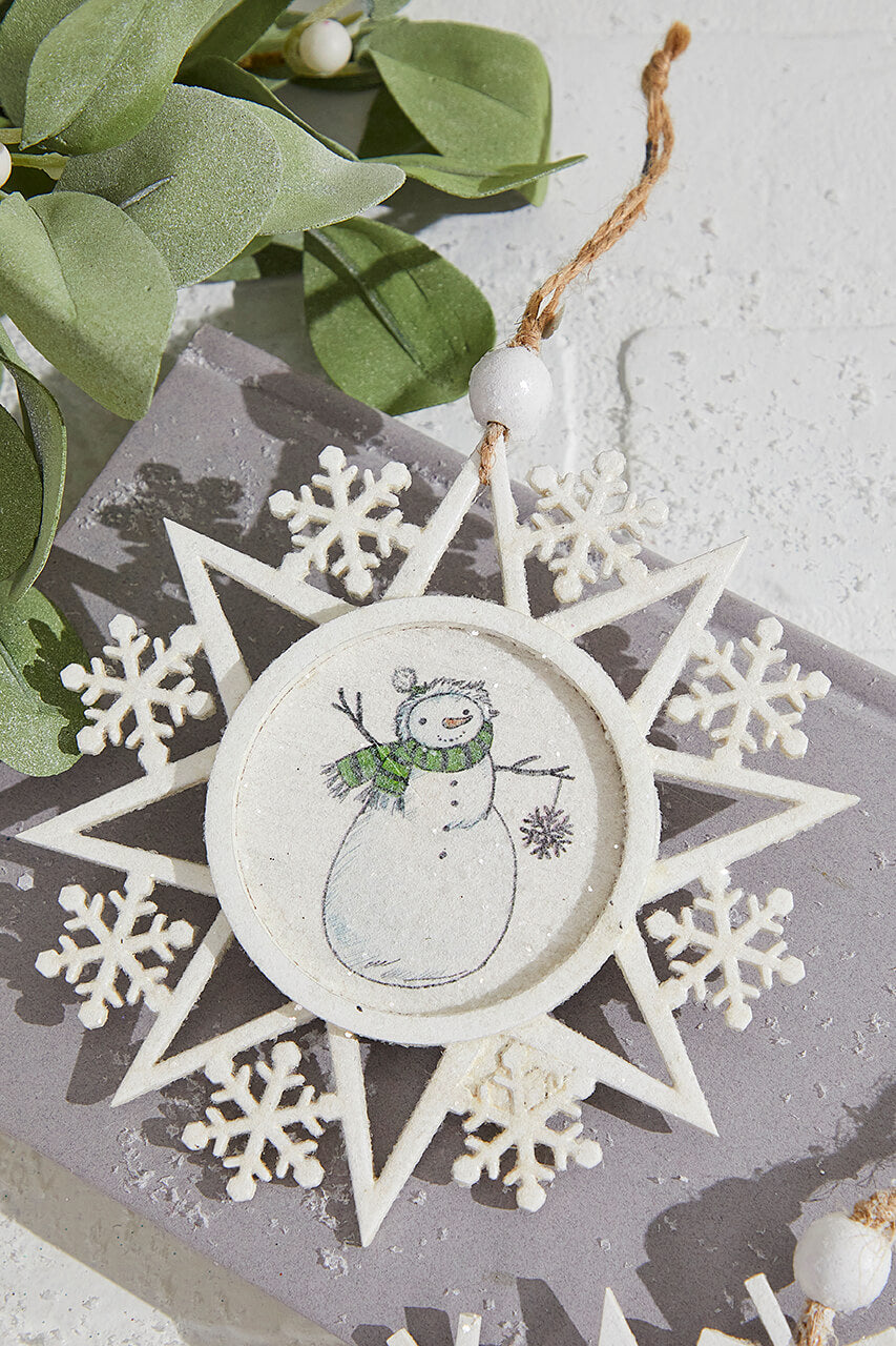 6" Snowman Plywood Ornament