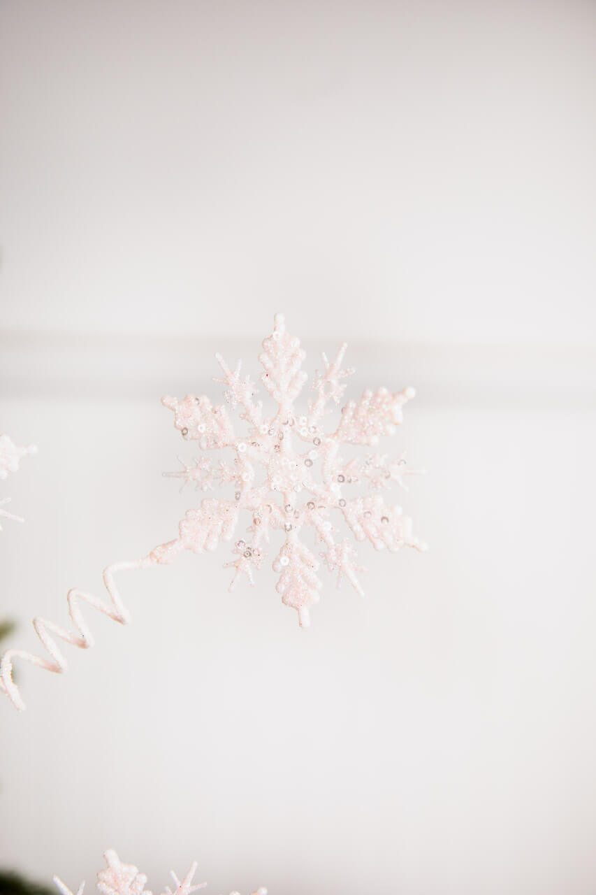 25” Pink Curly Snowflake Stem