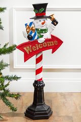 36” Snowmen with Welcome Sign