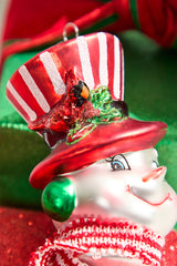 5.5" Glass Snowman Head Ornament