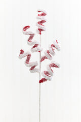 22.5" Red & White Snow Curly Spray