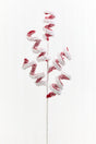 22.5" Red & White Snow Curly Spray