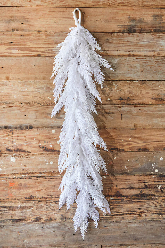 48" Winter Snowy Cedar Garland