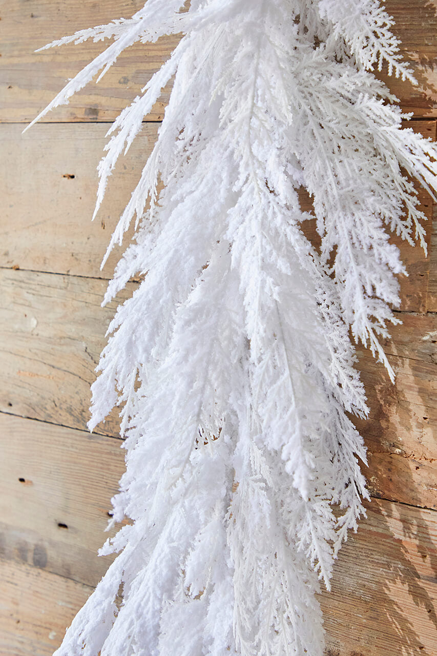 48" Winter Snowy Cedar Garland