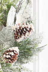 22" Snowy Pinecone & Magnolia Wreath