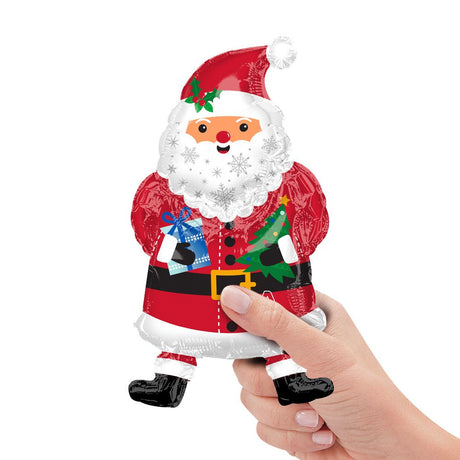 Foil Balloon Snowy Santa Mini Shape