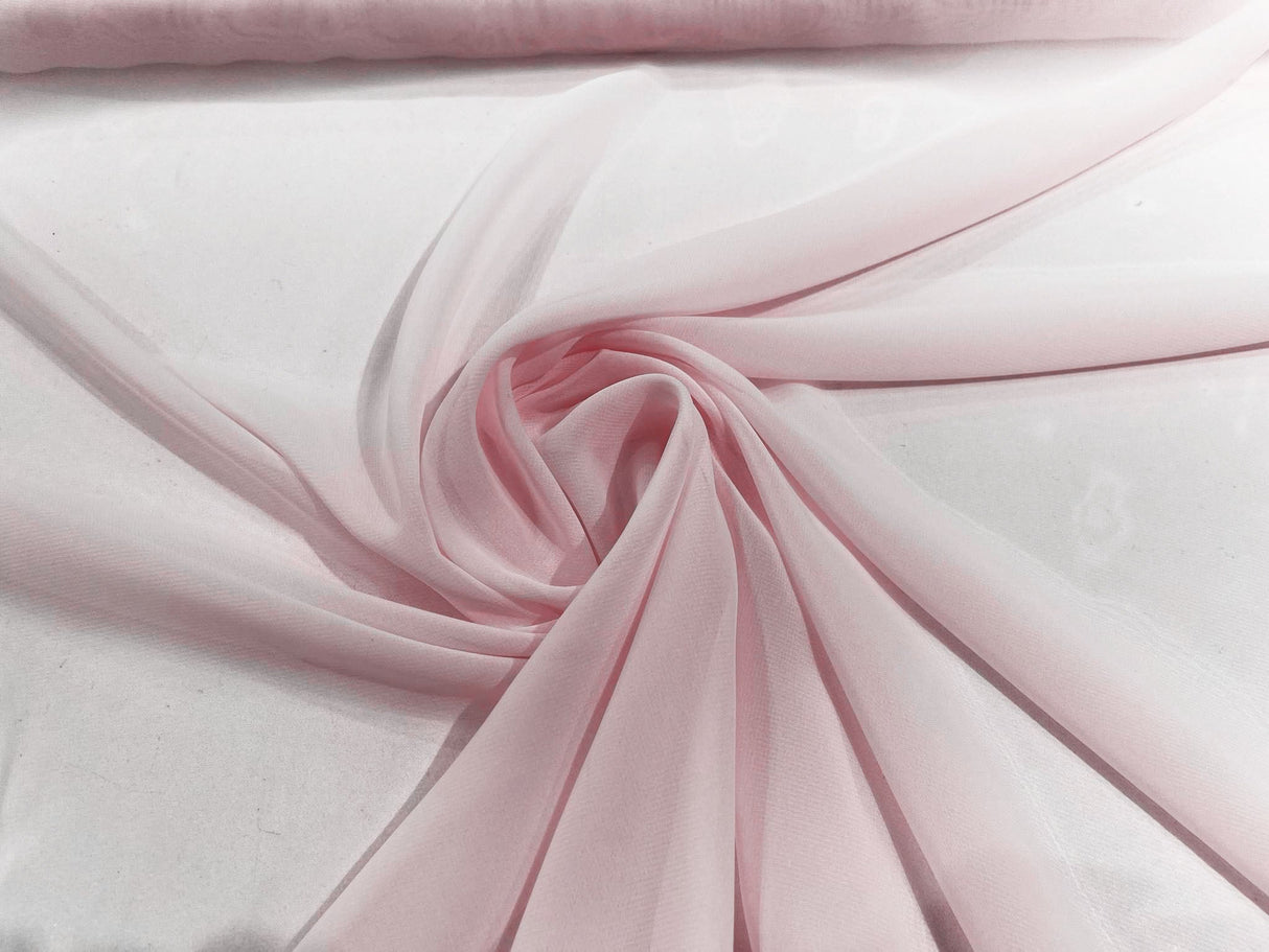 Solid Chiffon Polyester Fabric - Solid Sheer Lightweight, 58/60" Width (1 Yard)
