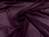 Solid Chiffon Polyester Fabric - Solid Sheer Lightweight, 58/60" Width (1 Yard)