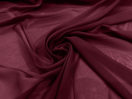 Solid Chiffon Polyester Fabric - Solid Sheer Lightweight, 58/60" Width (1 Yard)
