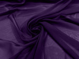 Solid Chiffon Polyester Fabric - Solid Sheer Lightweight, 58/60" Width (1 Yard)