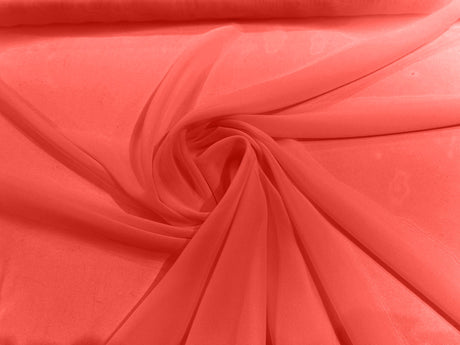 Solid Chiffon Polyester Fabric - Solid Sheer Lightweight, 58/60" Width (1 Yard)