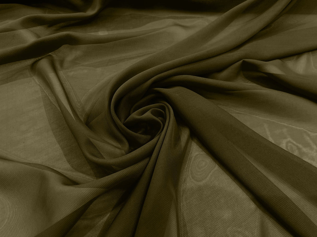 Solid Chiffon Polyester Fabric - Solid Sheer Lightweight, 58/60" Width (1 Yard)