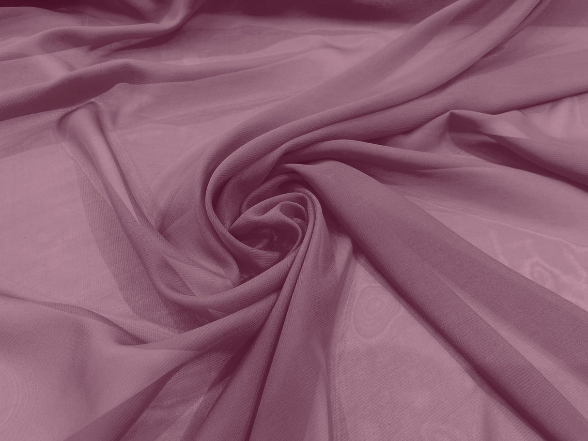 Solid Chiffon Polyester Fabric - Solid Sheer Lightweight, 58/60" Width (1 Yard)