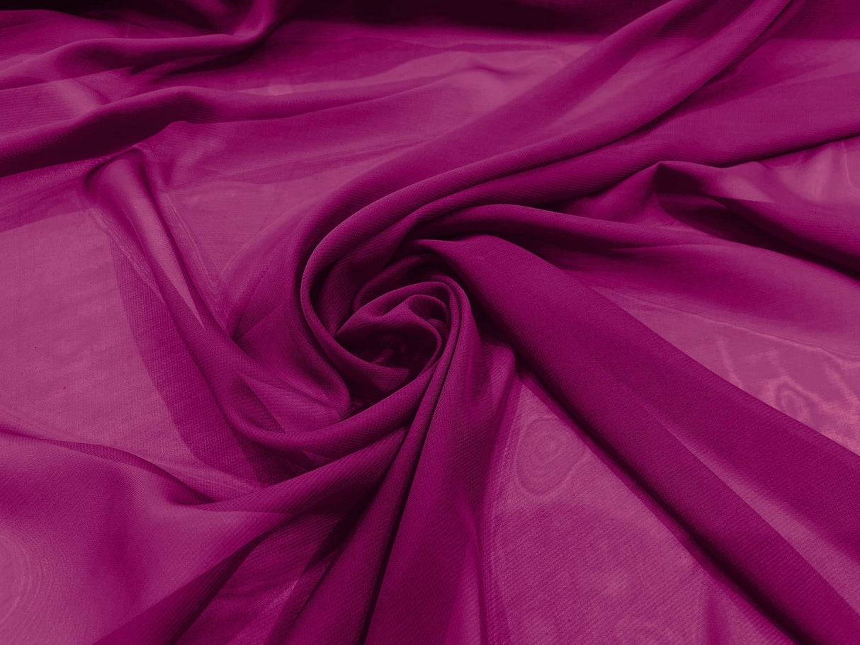 Solid Chiffon Polyester Fabric - Solid Sheer Lightweight, 58/60" Width (1 Yard)
