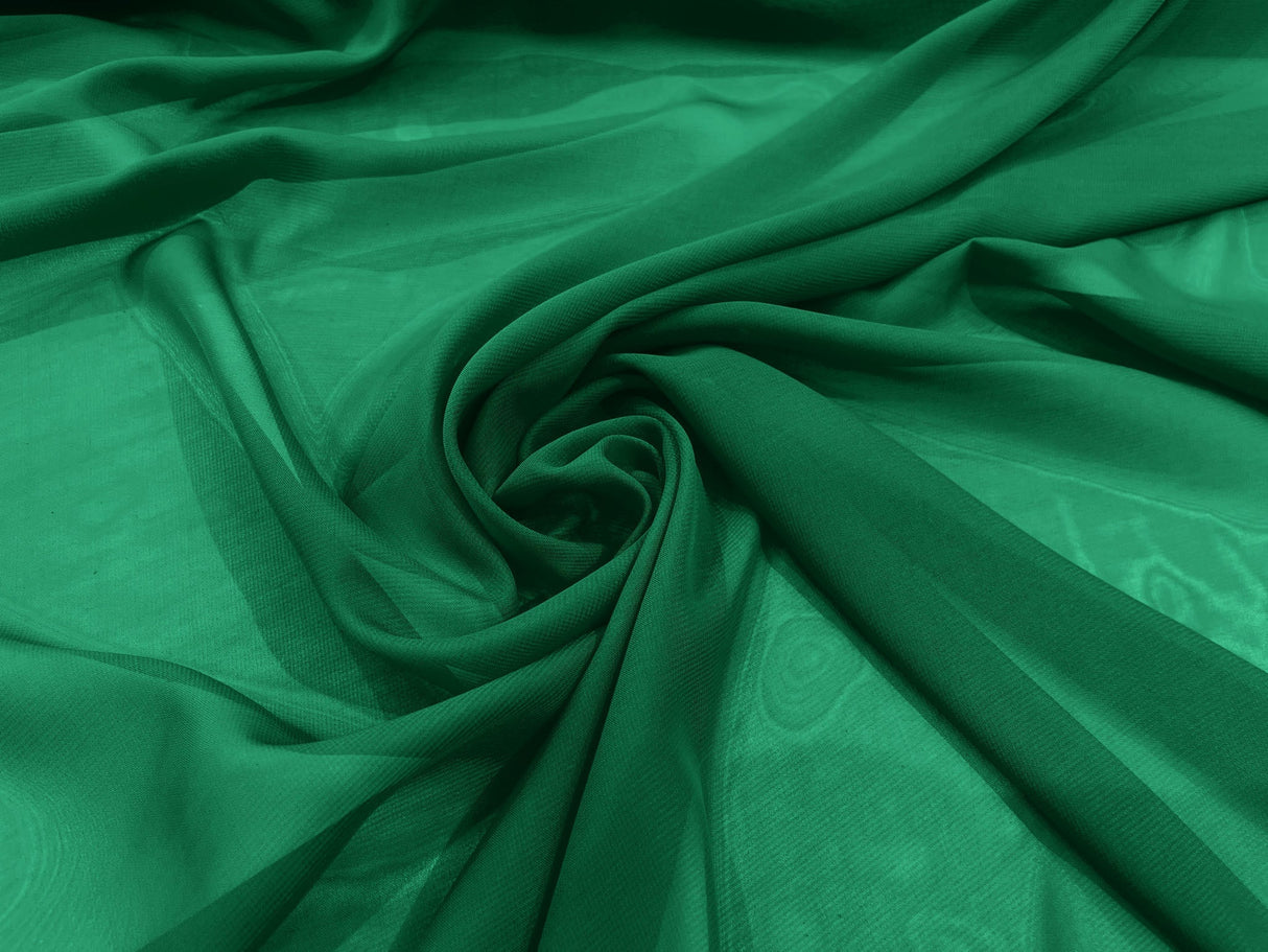 Solid Chiffon Polyester Fabric - Solid Sheer Lightweight, 58/60" Width (1 Yard)
