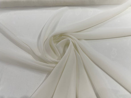 Solid Chiffon Polyester Fabric - Solid Sheer Lightweight, 58/60" Width (1 Yard)