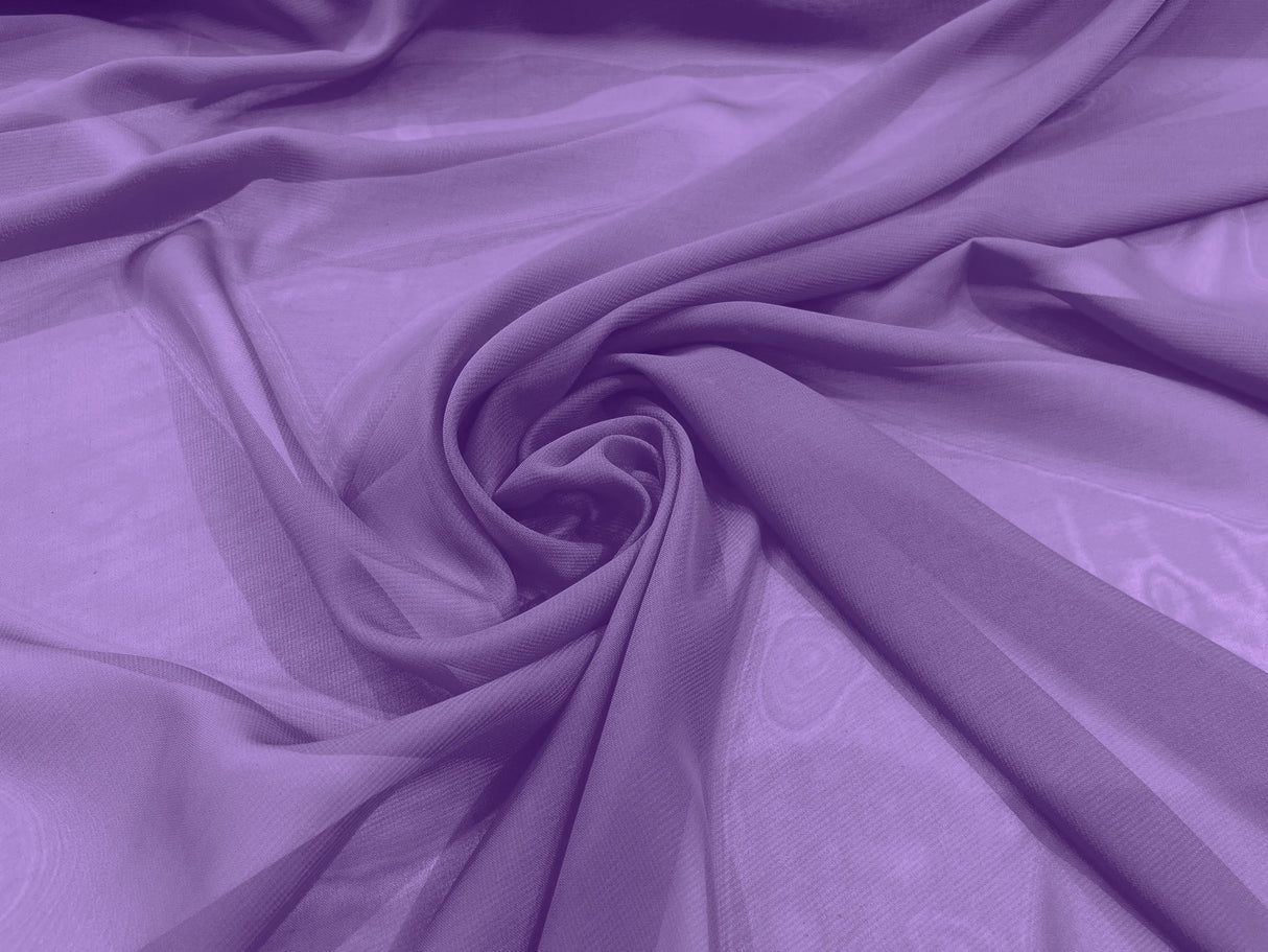 Solid Chiffon Polyester Fabric - Solid Sheer Lightweight, 58/60" Width (1 Yard)