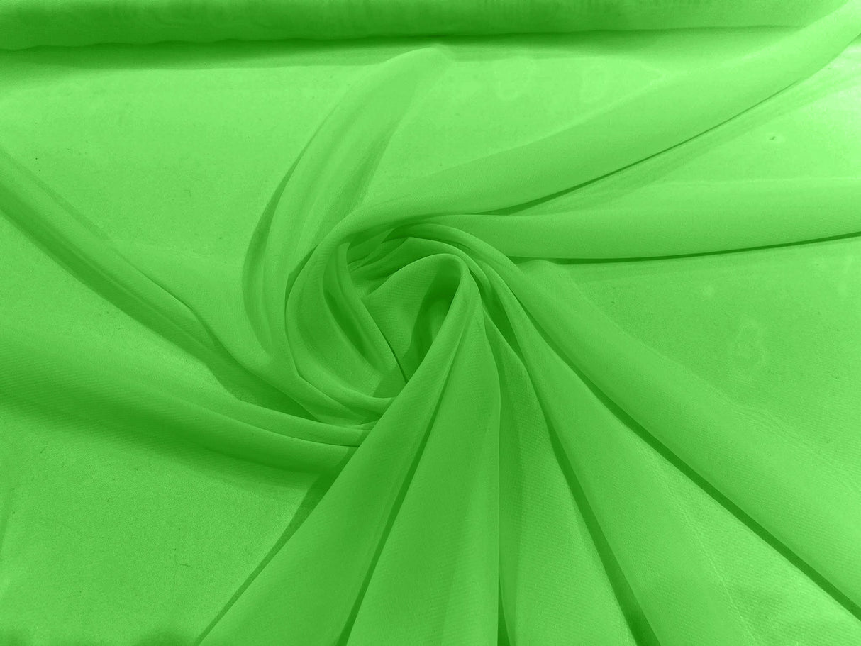 Solid Chiffon Polyester Fabric - Solid Sheer Lightweight, 58/60" Width (1 Yard)