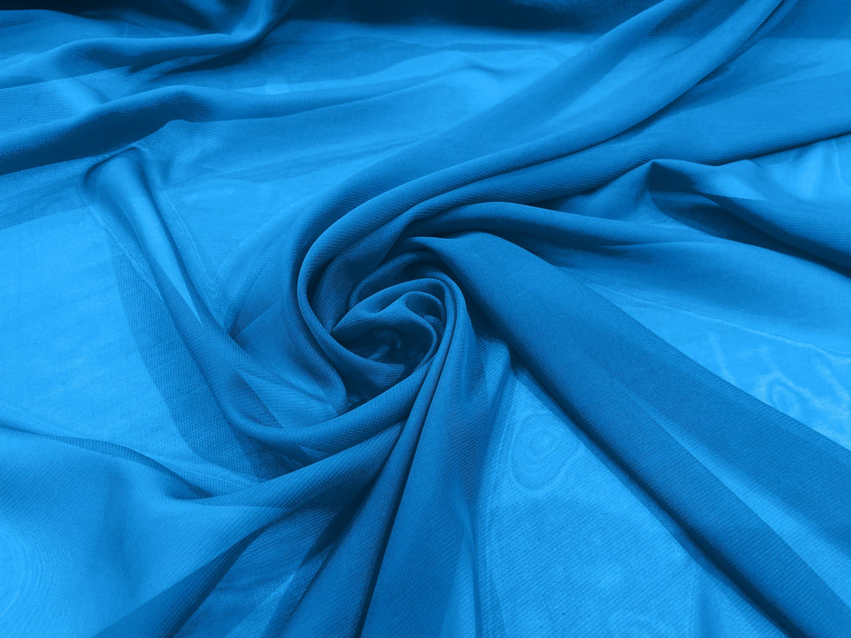 Solid Chiffon Polyester Fabric - Solid Sheer Lightweight, 58/60" Width (1 Yard)