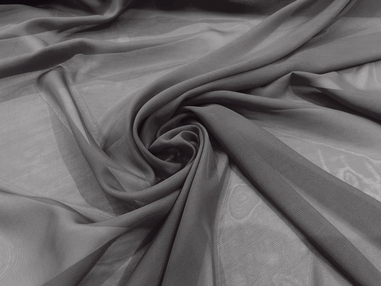 Solid Chiffon Polyester Fabric - Solid Sheer Lightweight, 58/60" Width (1 Yard)
