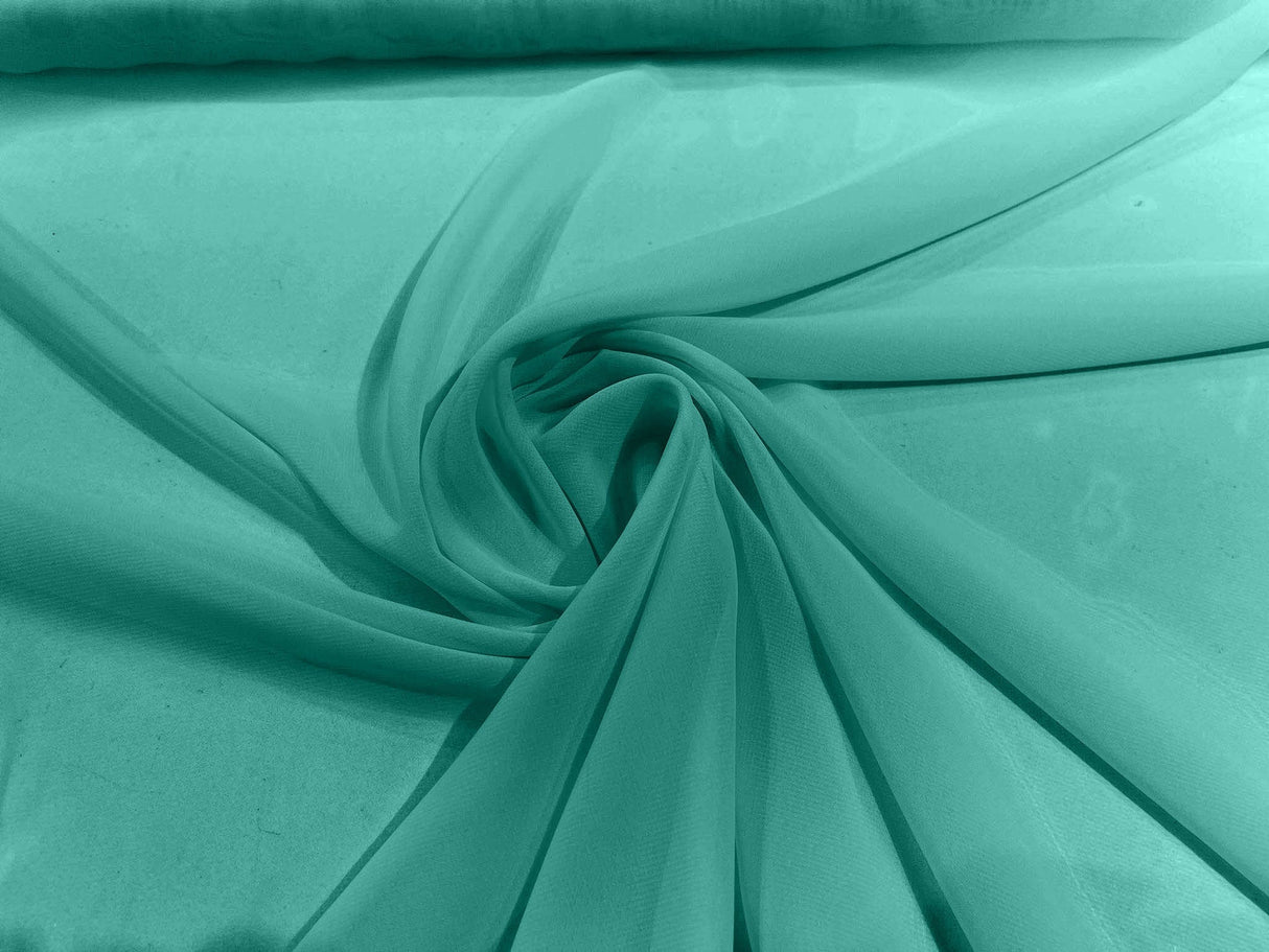 Solid Chiffon Polyester Fabric - Solid Sheer Lightweight, 58/60" Width (1 Yard)