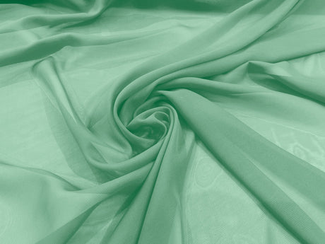 Solid Chiffon Polyester Fabric - Solid Sheer Lightweight, 58/60" Width (1 Yard)