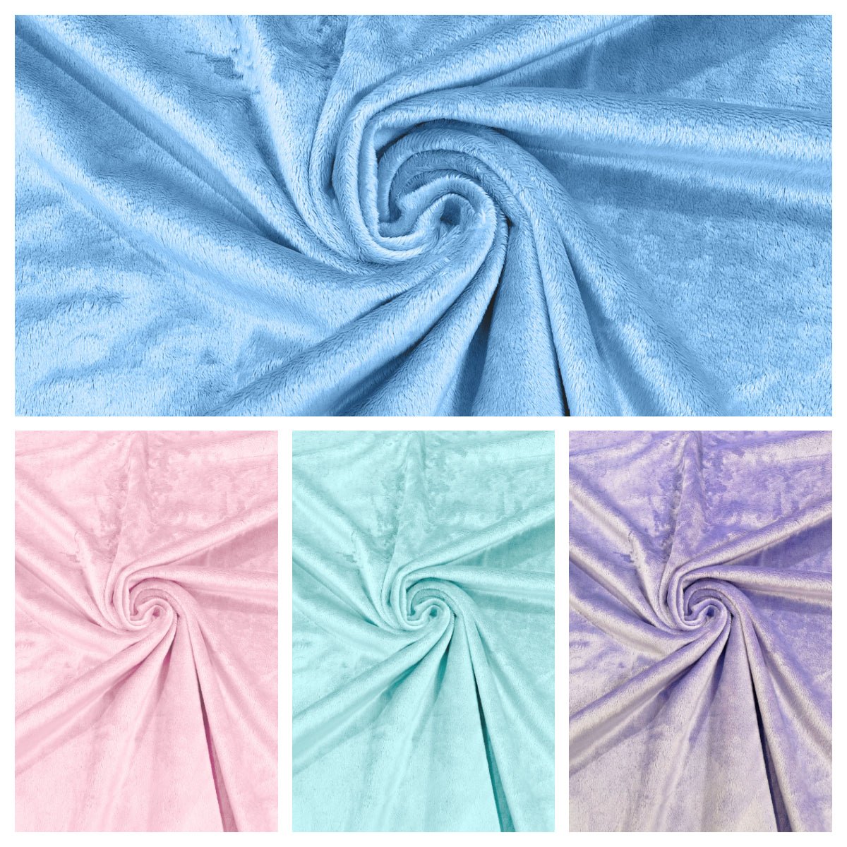 Solid Minky Polyester Fabric - Solid, 58" Width (1 Yard)