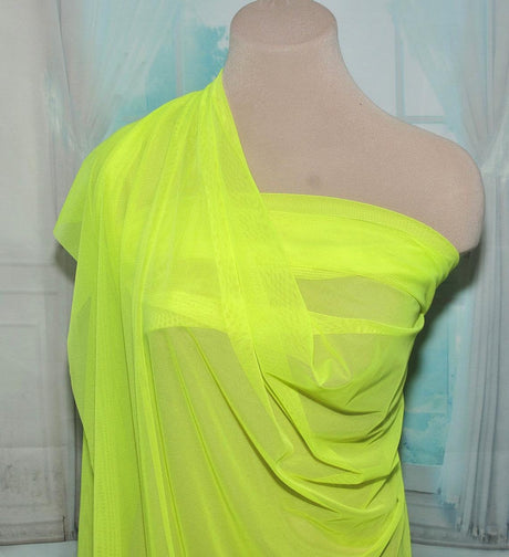 Solid Power Mesh Nylon Spandex Fabric - Solid, 58" Width (1 Yard)
