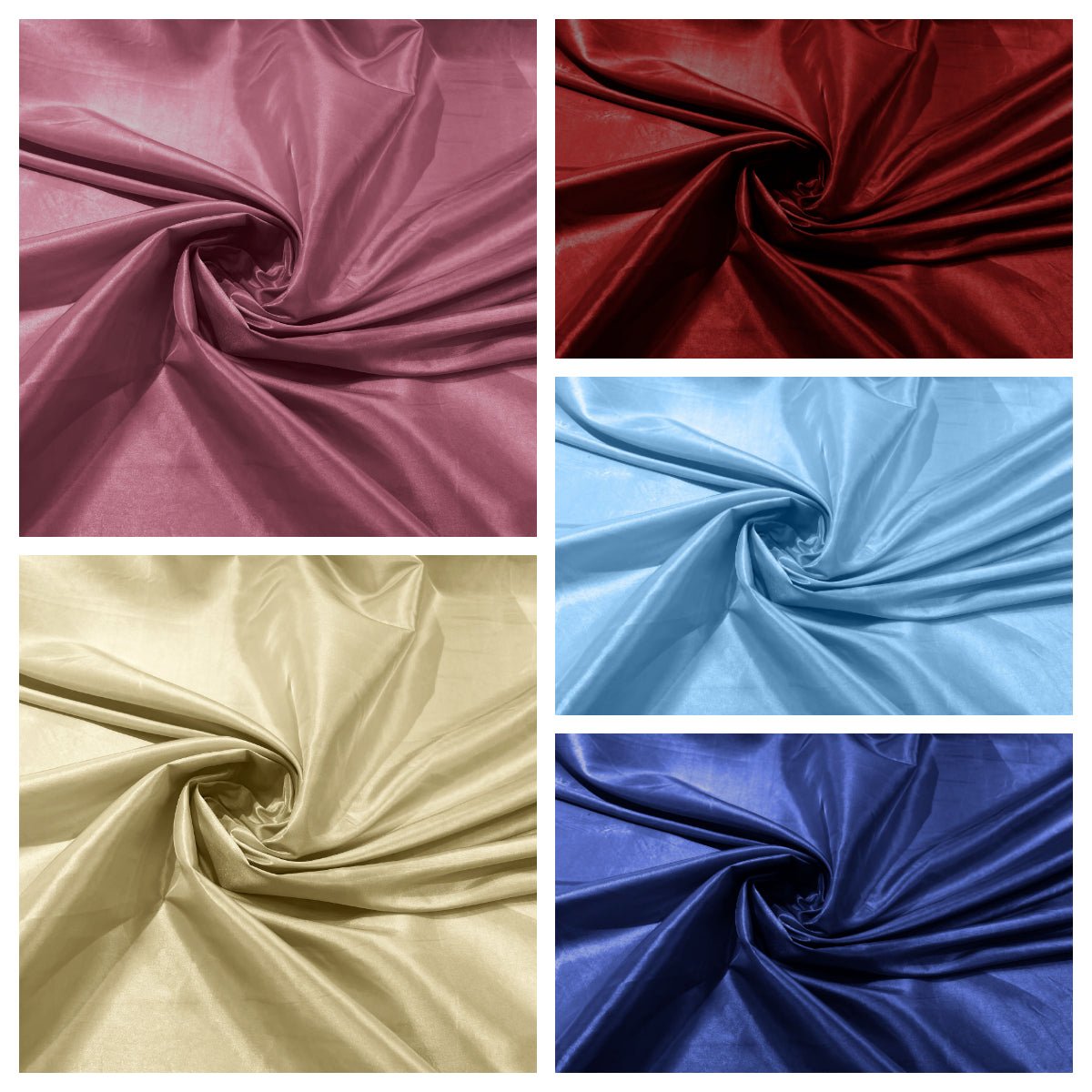 Solid Taffeta Polyester Fabric - Solid, 58" Width (1 Yard)