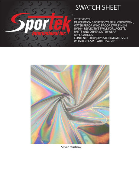 Metallic Woven Silver Rainbow Waterproof Windproof Fabric