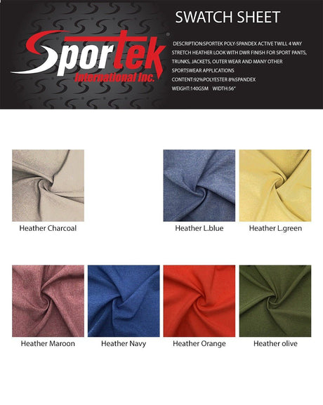 Poly Spandex Active Twill Heather Look DWR Finish