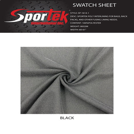 Poly Interlining Fabric Black