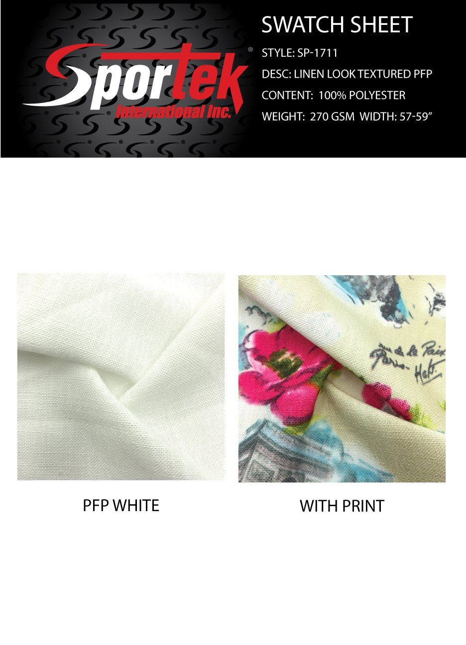Linen Look Woven Sublimation Fabric White