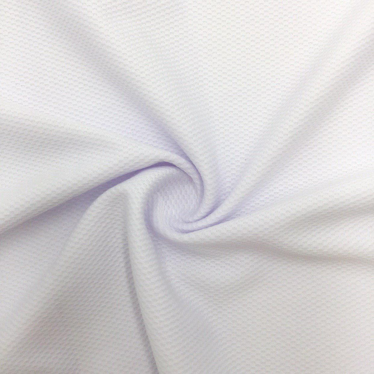 Poly-Spandex Bird-Eye Flat Back Mesh White 4-Way Stretch
