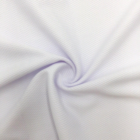 Poly-Spandex Bird-Eye Flat Back Mesh White 4-Way Stretch