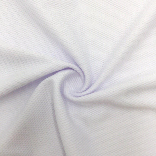 Poly-Spandex Bird-Eye Flat Back Mesh White 4-Way Stretch