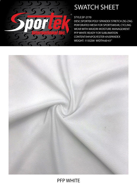 Poly-Spandex Zig-Zag Perforated Mesh White