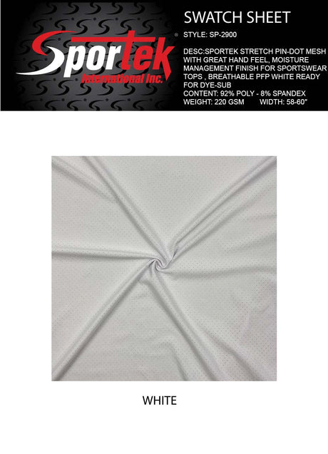 Stretch Pin-Dot Mesh White PFP Sublimation