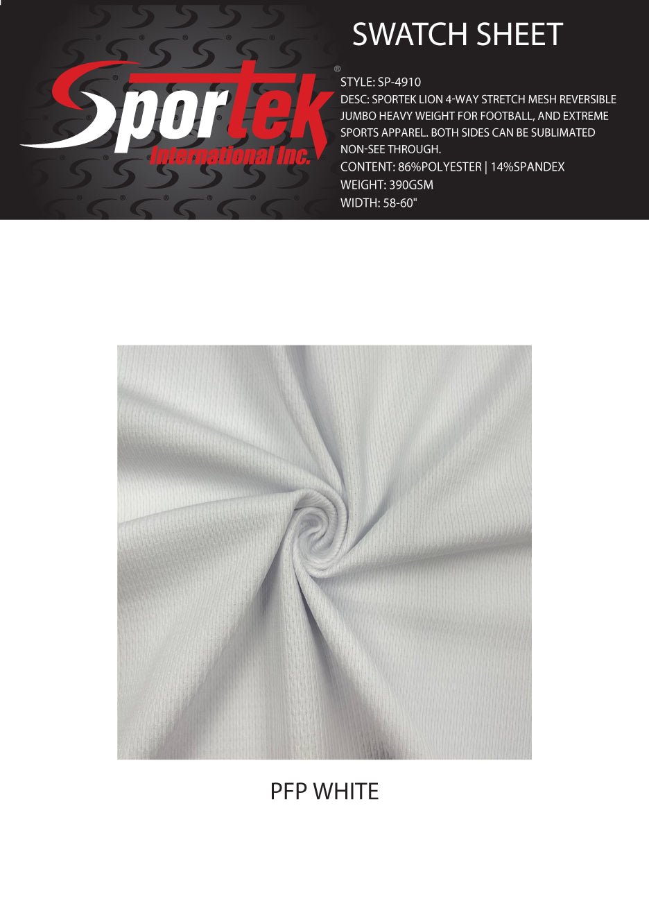 Stretch Mesh Reversible Jumbo Heavy Weight White