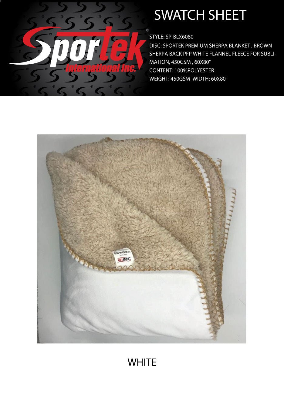 Sherpa Blanket White/Brown 60x80 Sublimation